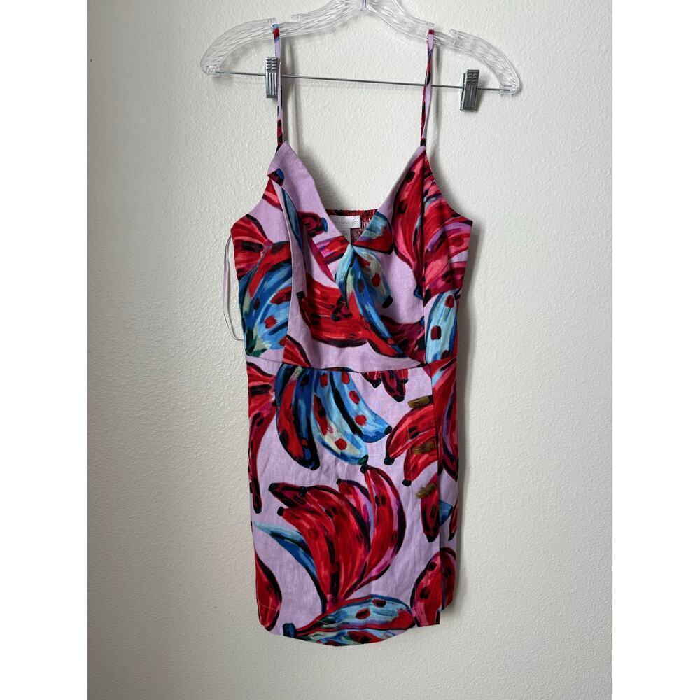 House of Harlow 1960 Banana Print Linen Romper Size XS - Picture 3 of 7